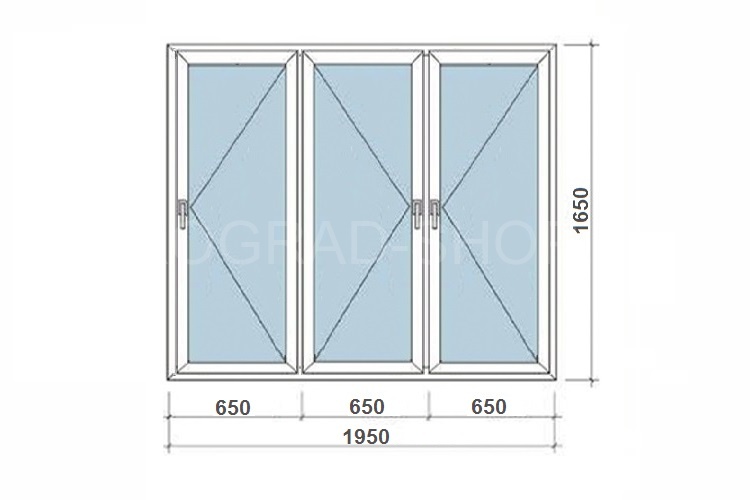 Алюминиевое окно SALE 92 (1950х1650)