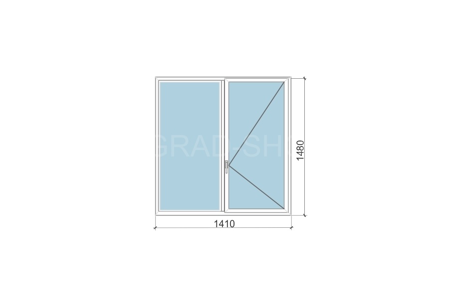 Алюминиевое окно SALE 112 (1410х1480)